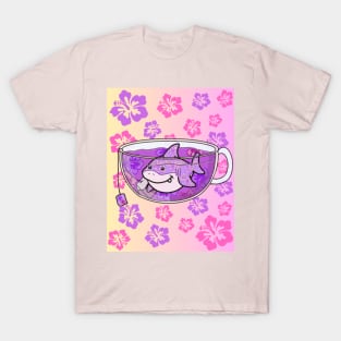 Floral Shark Tea (yellow/pink) T-Shirt